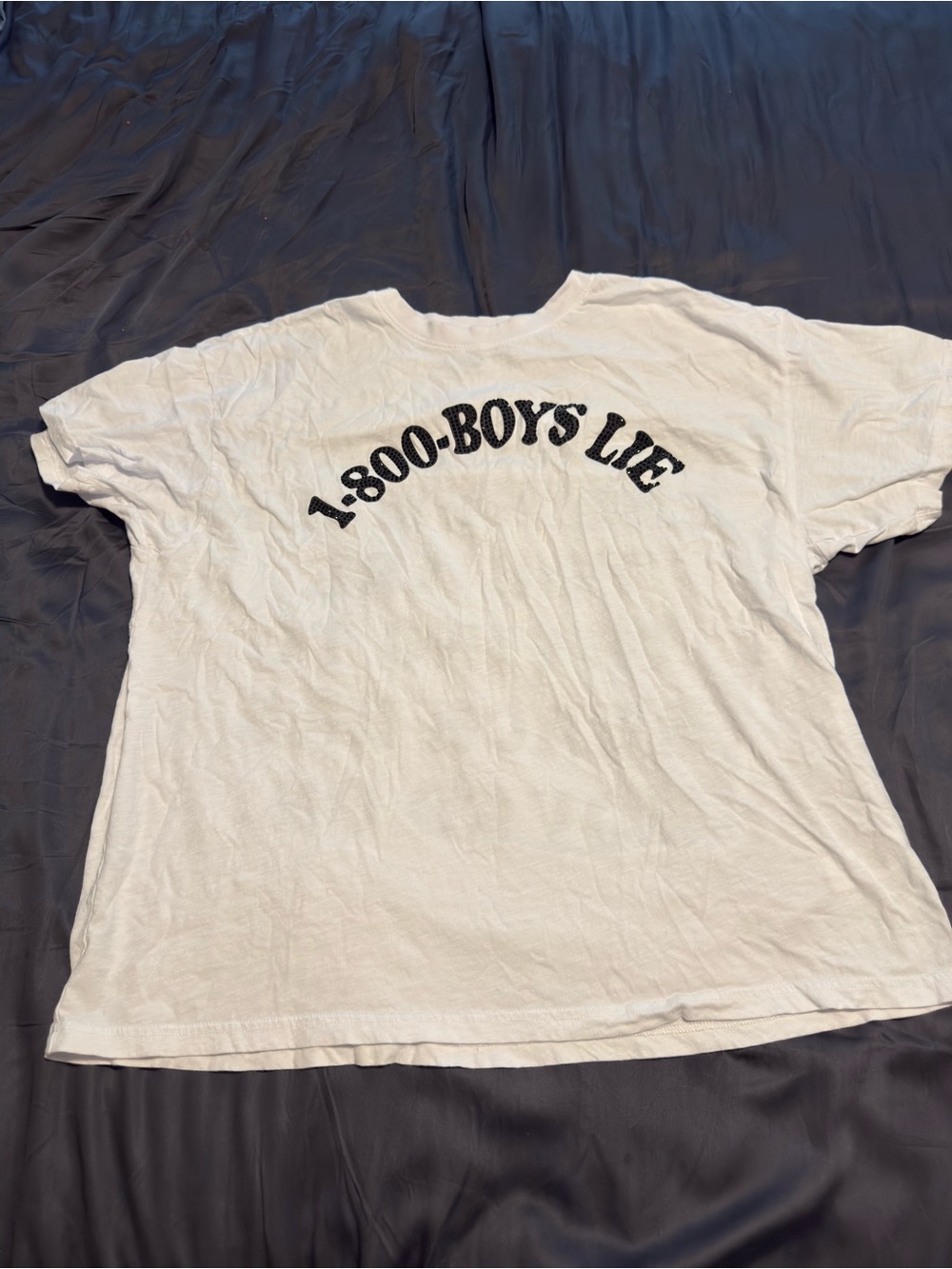 Boys Lie White Short Sleeve Tee with Black Arched Logo